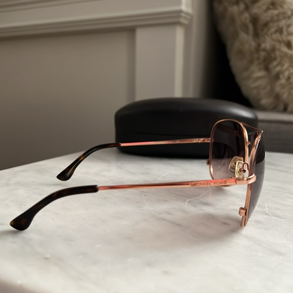 Michael Kors Rose Gold Aviator Sunglasses - Picture 2 of 3